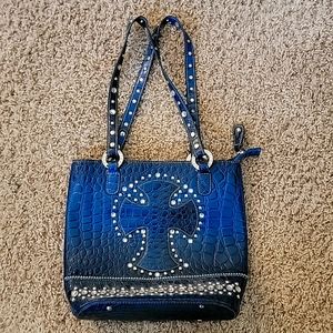 Glamorous Country Road purse detailed with rhinestones and beads